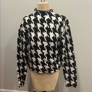 Express Black and White Houndstooth Sweater
